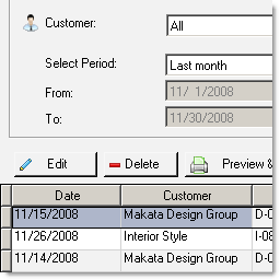 List of invoices in Easy Time Tracking